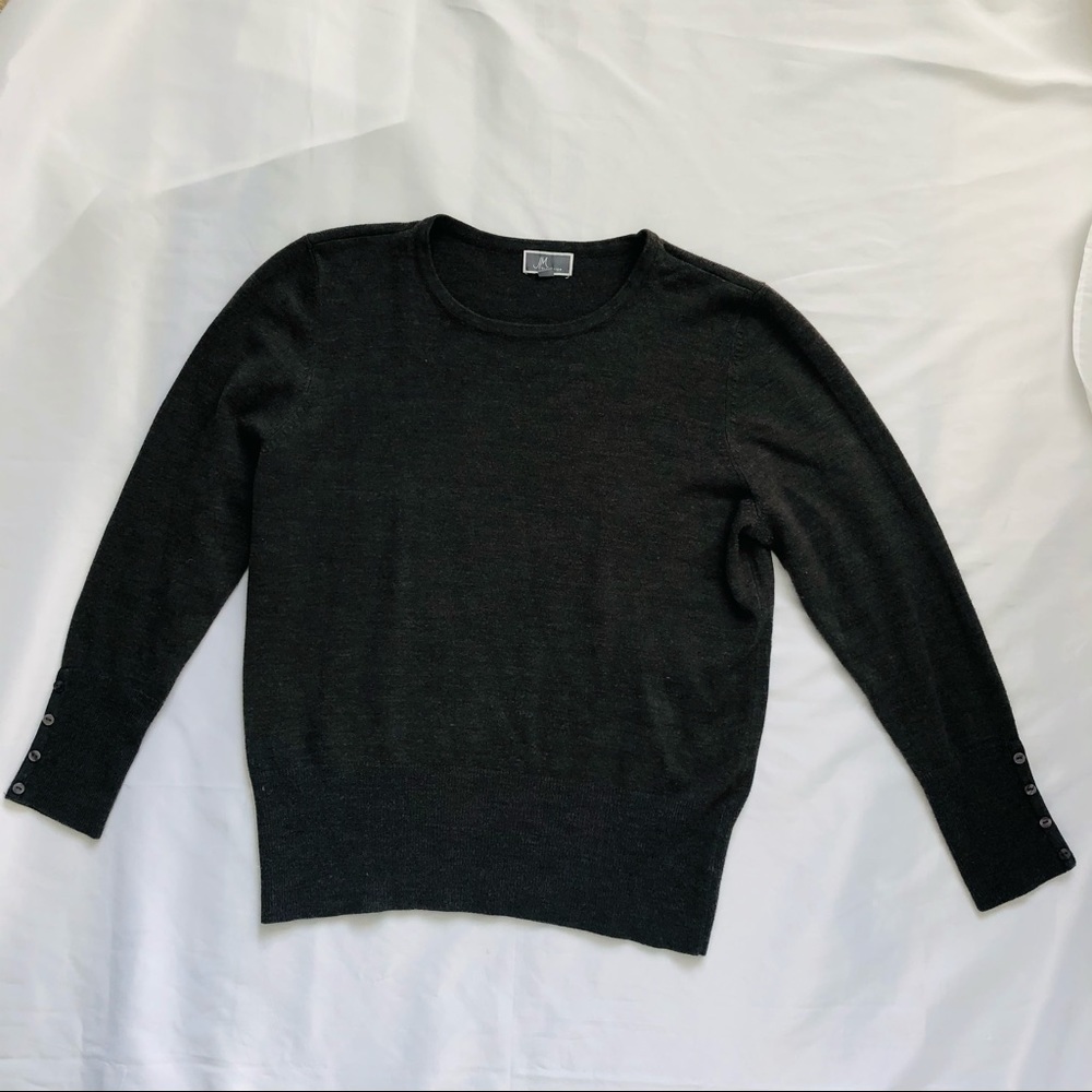 JM Collection Gray Sweater Size Large